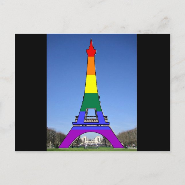 Cartão Postal Torre Rainbow Pride Eiffel (Frente)