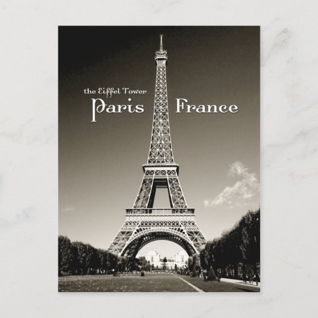 Cartão Postal torre retro eiffel (Frente)