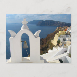 Cartão Postal Torre Santorini Bell na Tarde Sun