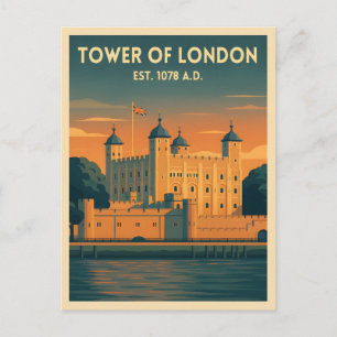 Cartão Postal Torre viagens vintage De Londres Reino Unido