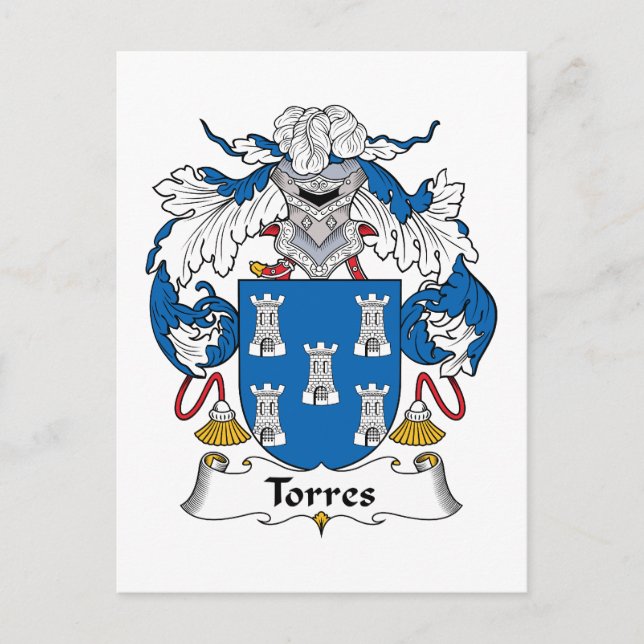Cartão Postal Torres Family Crest (Frente)