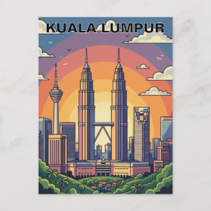 Cartão Postal Torres Gêmeas Petronas de Kuala Lumpur