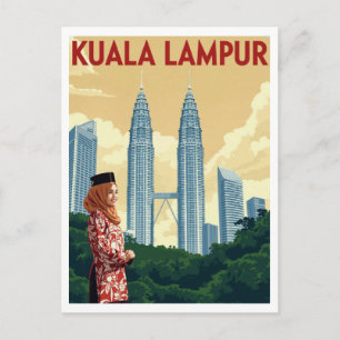 Cartão Postal Torres Gêmeas Petronas de Kuala Lumpur