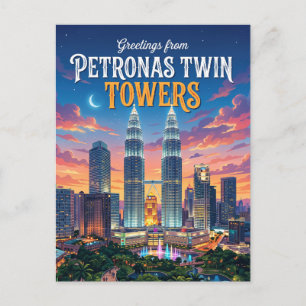 Cartão Postal Torres Gêmeas Petronas Malásia
