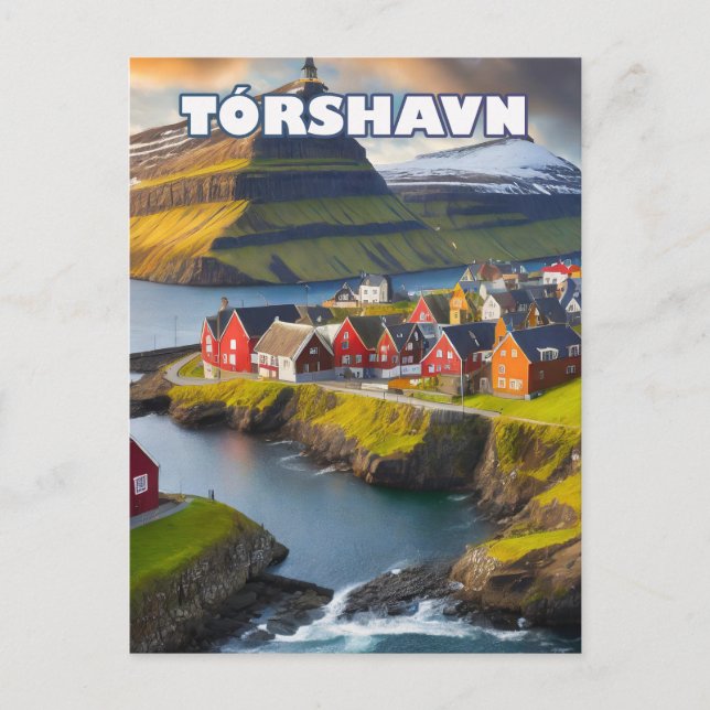 Cartão Postal Tórshavn, où la nature sauvage se déploie (Frente)