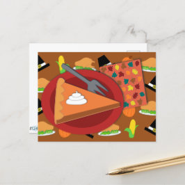 Cartão Postal Torta de Ação de Graças 