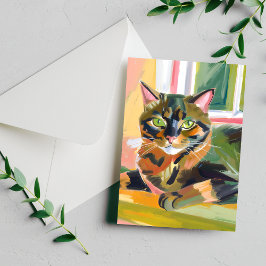 Cartão Postal Tortoisinferno Cat | Linda Pintura De Gato