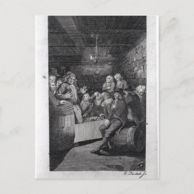 Cartão Postal Tory Pandemonium, de John Trumbull (Frente)
