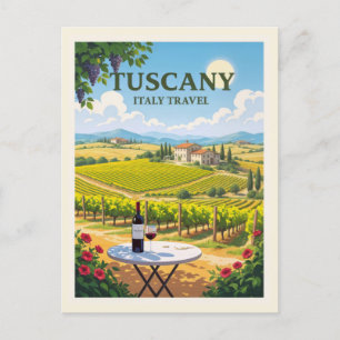 Cartão Postal Toscana Antiga Itália Vinícola Vila Vinho