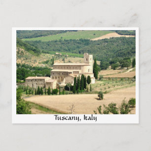 Cartão Postal Toscana Itália Abadia de Sant'Antimo em Campos de