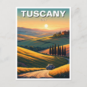 Cartão Postal Toscana Itália Countryside Sunset
