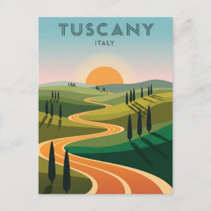 Cartão Postal Toscana Itália Countryside Sunset