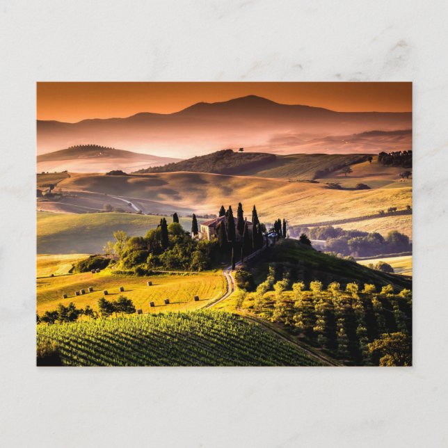 Cartão Postal Toscana, Itália, fotografia paisagística (Frente)