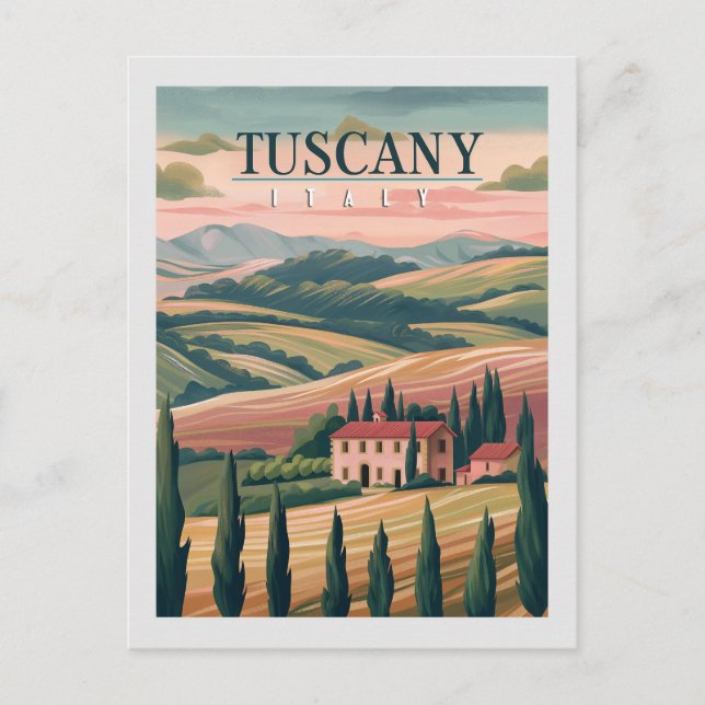 Cartão Postal Toscana Itália - Viagem (Frente)