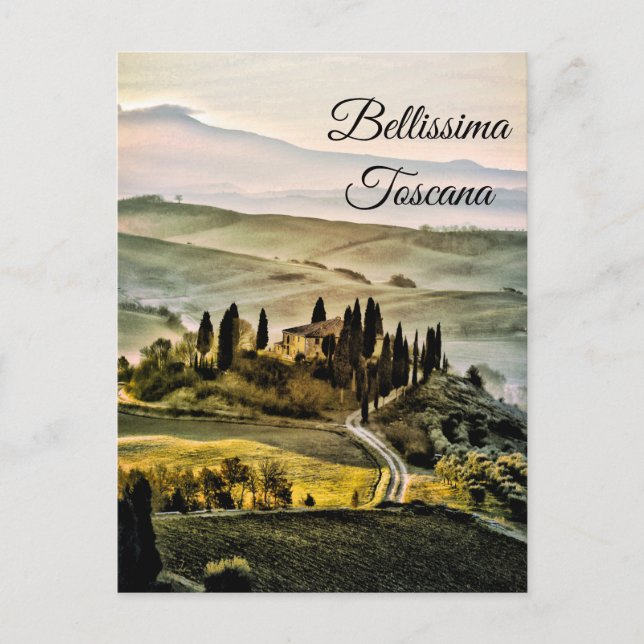 Cartão Postal *~* Toscana. Língua italiana Bellissima Toscana (Frente)