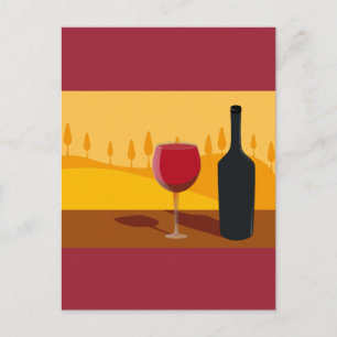 Cartão Postal Toscânia de vinho tinto