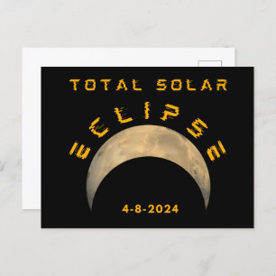 CARTÃO POSTAL TOTAL DA LUA SOLAR ECLIPSE SUN EARTH