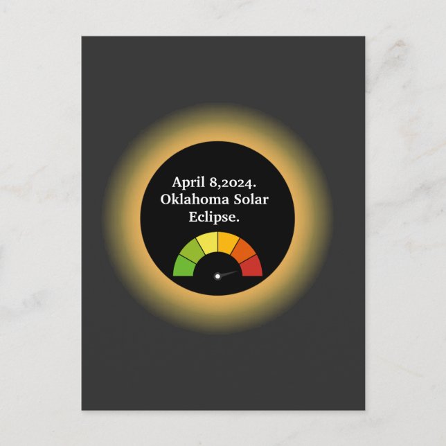 Cartão Postal Total de Eclipse Solar Personalizado de Oklahoma (Frente)