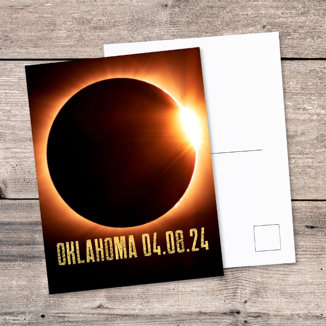 Cartão Postal Total Eclipse Oklahoma 2024 Totality Solar Eclipse (Front/Back)