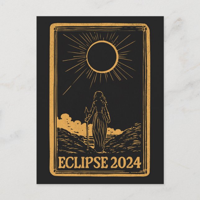 Cartão Postal Total Solar Eclipse EUA 8 de abril de 2024 Celesti (Frente)