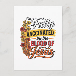 Cartão Postal Totalmente Vacinado pelo Sangue de Jesus Camisa De