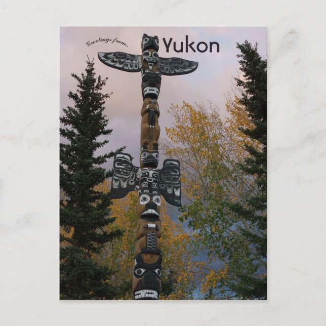 Cartão Postal Tóte Polé no Yukon Canadá (Frente)