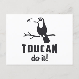 Cartão Postal Toucan Do It Bird Watcher Assistindo Toques Engra