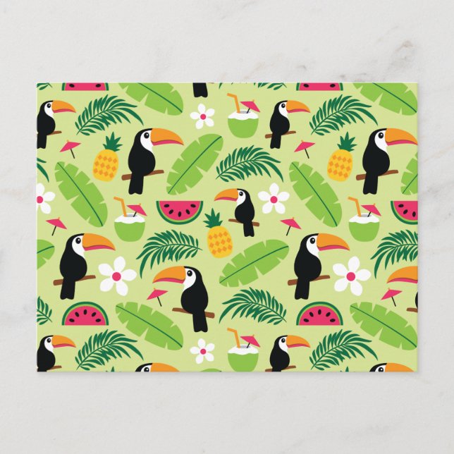 Cartão Postal Toucan Tropical Summer (Frente)