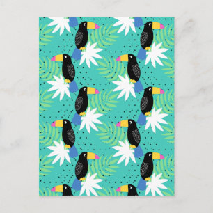 Cartão Postal Toucans On Teal