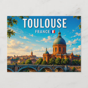 Cartão Postal Toulouse França Charme da Cidade Rosa