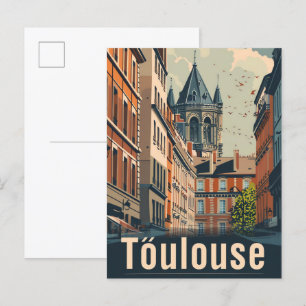 Cartão Postal Toulouse France Vintage - Ilustração do Viagem
