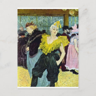 Cartão Postal Toulouse Lautrec A Vintagem de Palhaço,