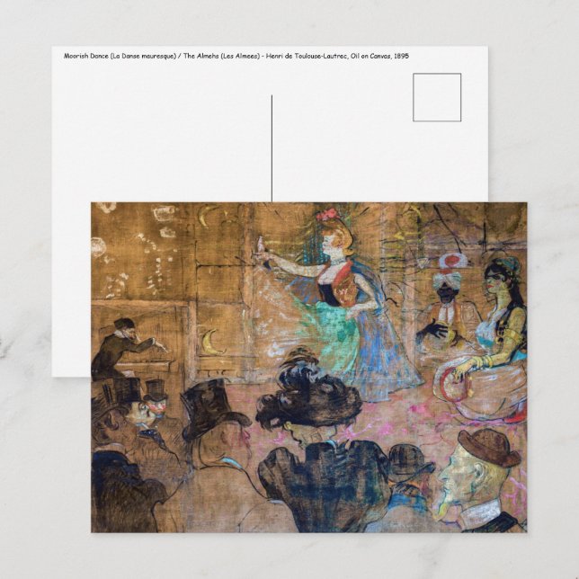 Cartão Postal Toulouse-Lautrec - Dança Moorish / Os Almehs (Frente/Verso)