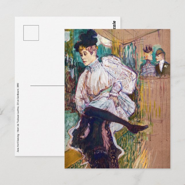 Cartão Postal Toulouse-Lautrec - Jane Avril Dancing (Frente/Verso)
