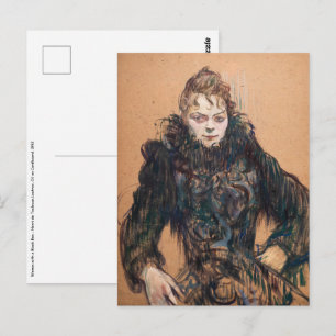 Cartão Postal Toulouse-Lautrec - Mulher com um Boa Preto