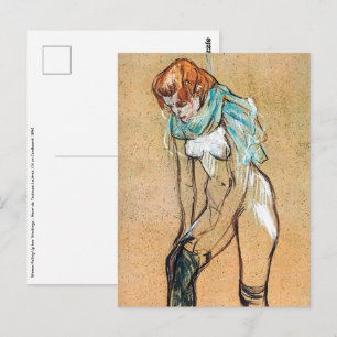 Cartão Postal Toulouse-Lautrec - Mulher Puxando as Meias