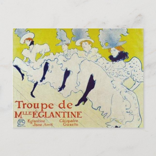 Cartão Postal Toulouse Lautrec poster (Frente)