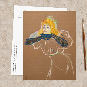 Cartão Postal Toulouse-Lautrec - Yvette Guilbert Cantando