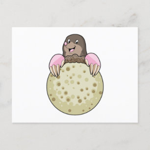 Cartão Postal Toupeira com Lua