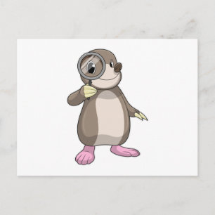 Cartão Postal Toupeira com lupa