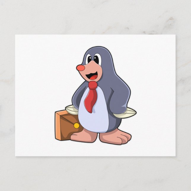 Cartão Postal Toupeira como Empreendedor com Saco (Frente)