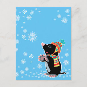 Cartão Postal toupeira no inverno