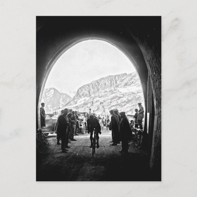 Cartão Postal Tour de France 1928 Palco 14 Tunnel de Galibier (Frente)