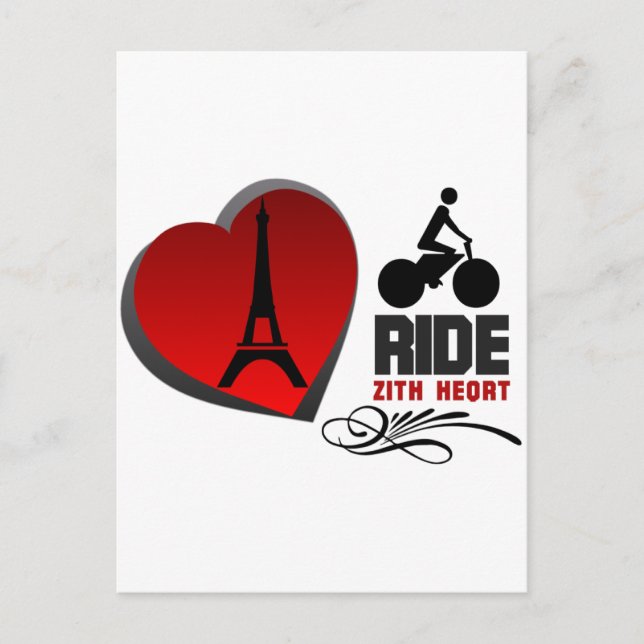 Cartão Postal Tour De France Paris Heart (Frente)