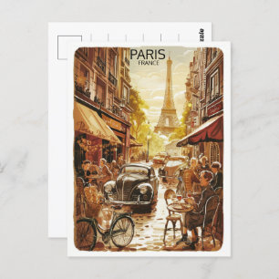 Cartão Postal Tour de Paris evenin Effiel vintage presentes nas 