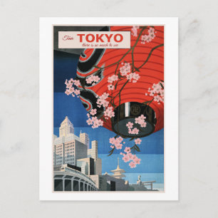 Cartão Postal Tour de Tóquio, Japão, cartaz de viagem,
