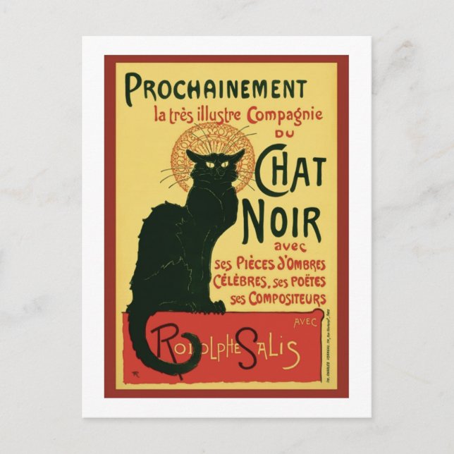 Cartão Postal Tournée du Chat Noir, Theophile Steinlen (Frente)