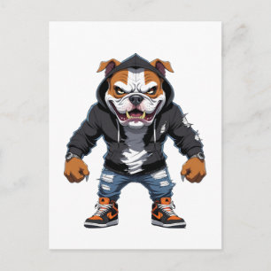 Cartão Postal Touro Alfa Urbano � Mascote de Estilo de Rua