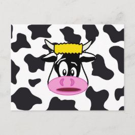 Cartão Postal Touro de Vaca Louco e Engraçado sobre Padrão de Im