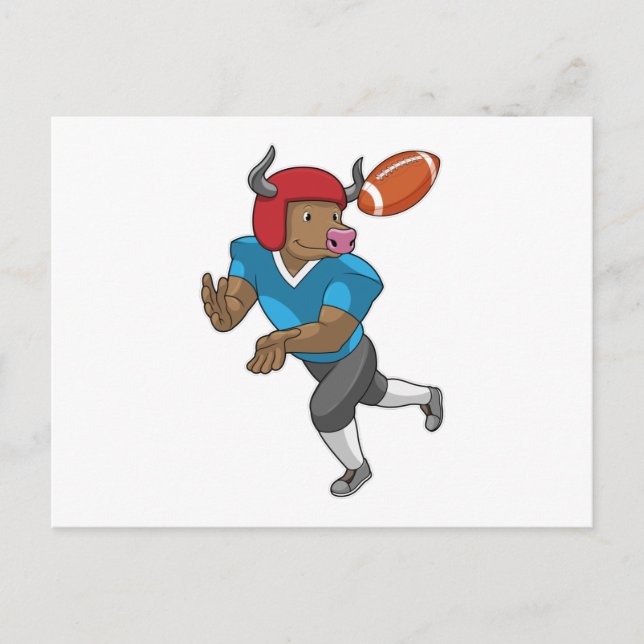 Cartão Postal Touro nos Esportes de Futebol (Frente)